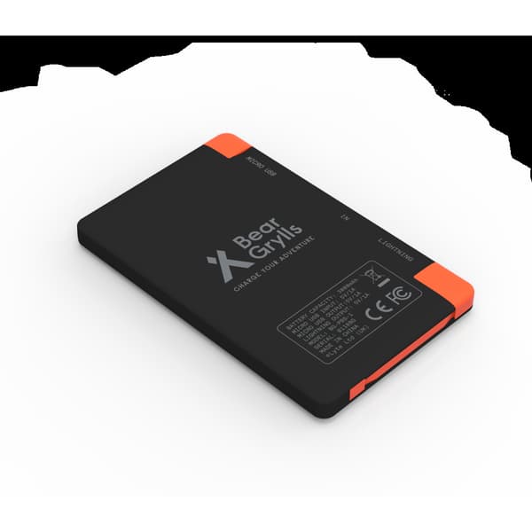 Bear Grylls 3000mAh Power Bank with Built-in Lightning & Micro USB Cable