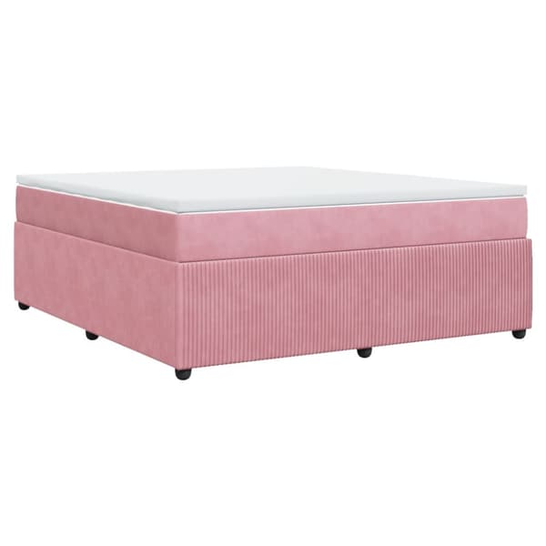Ramsäng med madrass rosa 180x200 cm sammet
