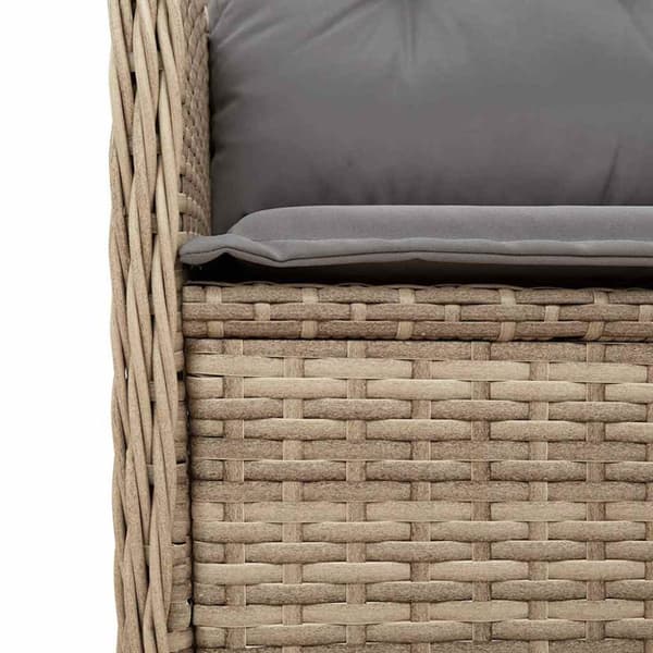 Trädgårdsbänk 2 pcs Beige konstrotting
