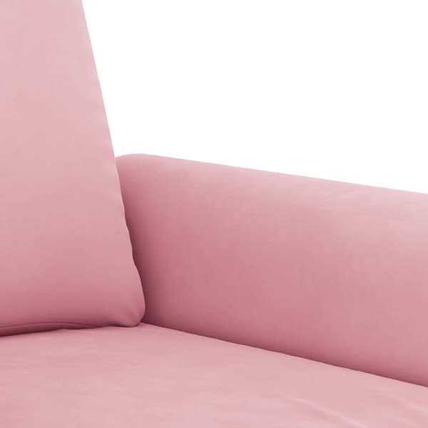 Soffgrupp med dynor 4 delar rosa sammet