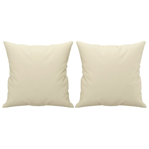 2-sits soffa med prydnadskuddar gräddvit 140 cm konstläder