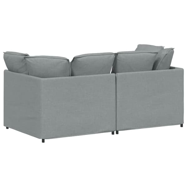 Modulsoffa med dynor i tyg ljusgrå