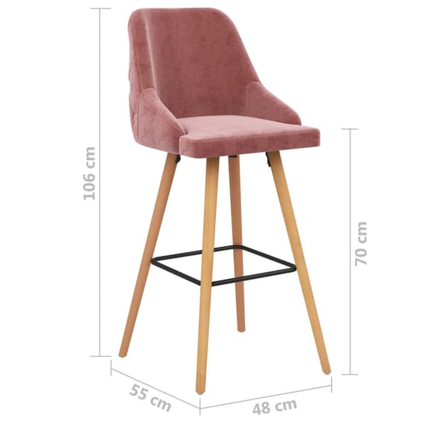 Barstolar 2 st rosa sammet