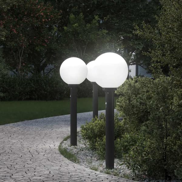 Pollare med sensor 3 st 80 cm svart IP44