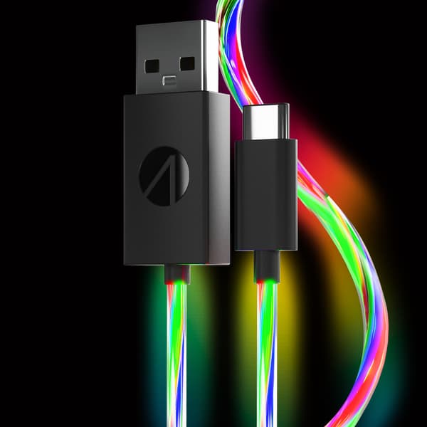 Stealth Light Up Charging Cables Multiformat - 2m Twin Pack