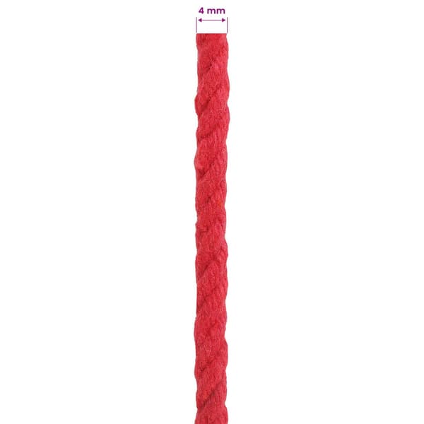 Rep Röd 0,4 x 0,4 x 5000 cm Bomull