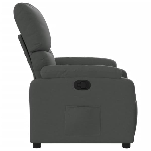 Reclinerfåtölj mörkgrå tyg