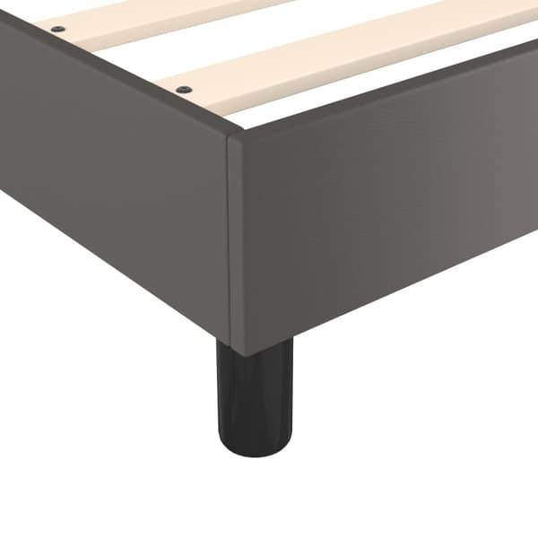 Boxspring-sängram grå 140x190 cm konstläder