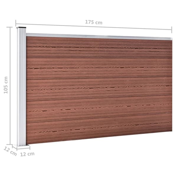 Staketpanel WPC 175x105 cm brun