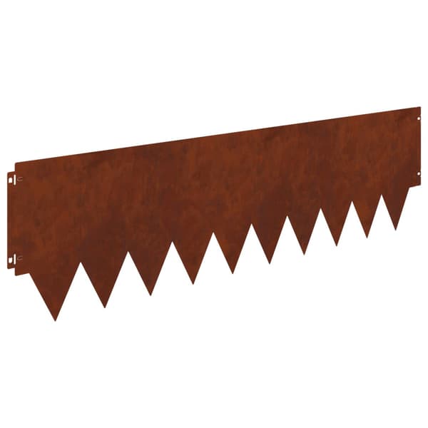 Kant för gräsmatta 20 pcs 103 x 30 cm metall Rostig
