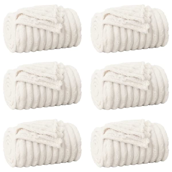 Filtar 6 pcs Kräm 200 x 150 cm Fleece