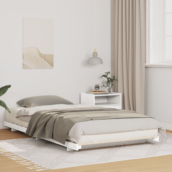 Sängram Vit 100 x 210 cm Massiv furu