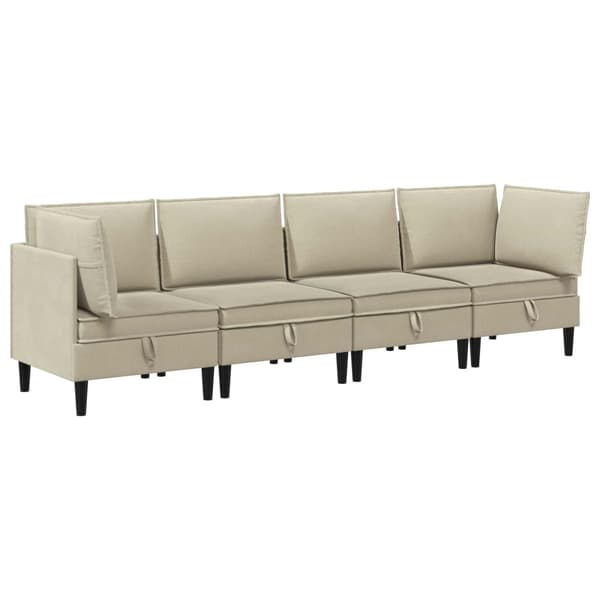 Möbelset för vardagsrummet 4 pcs Sand Tyg