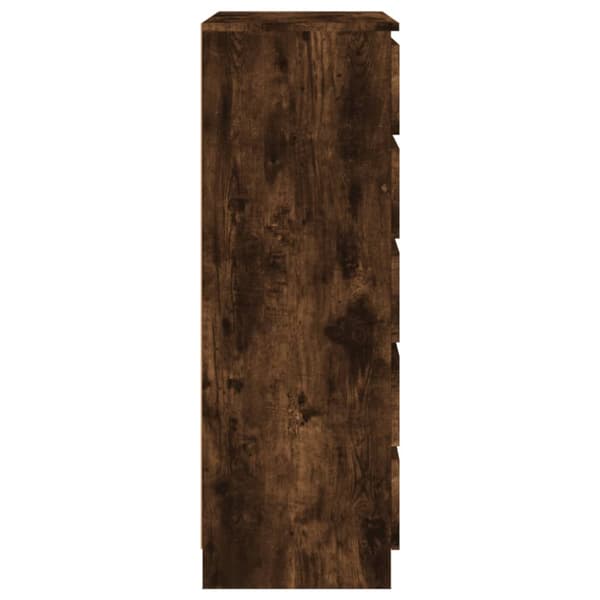 Lådskåp rökfärgad ek 60x36x103 cm konstruerat trä
