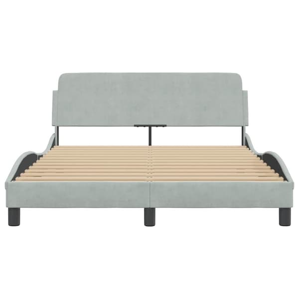Bed Frame "Dover" Light Grey 137x190 cm Velvet