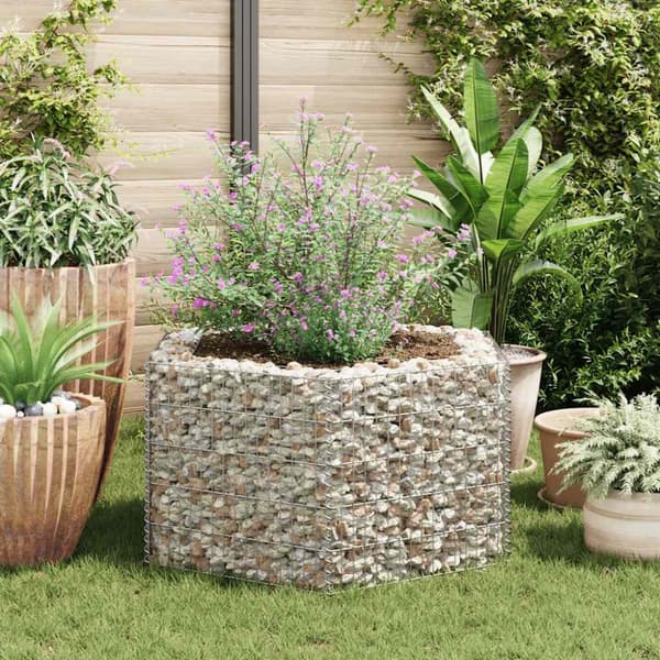 Hexagonal planteringsgabion upphöjd 100x90x50 cm