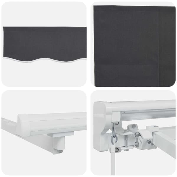 Manuell Utdragbar Markis Antracit 4 × 3,5 m