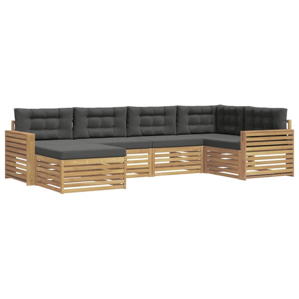Utomhussoffset 6 pcs Vit och antracit 331 x 172,5 x 73 cm