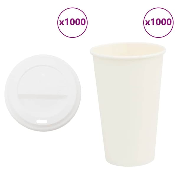 Kaffekoppar i papper med lock 1000 st 16oz 400ml