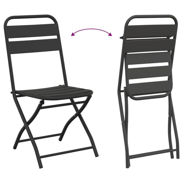 Fällstol för trädgård 2 pcs Antracit 42 x 52 x 82cm