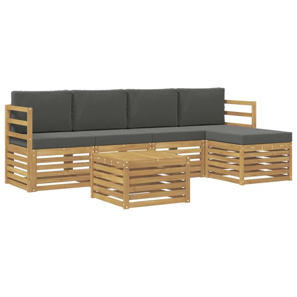 Utomhussoffset 6 pcs Vit och antracit 59 x 59 x 37 cm Polyester