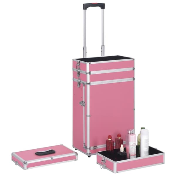 Sminklåda aluminium rosa