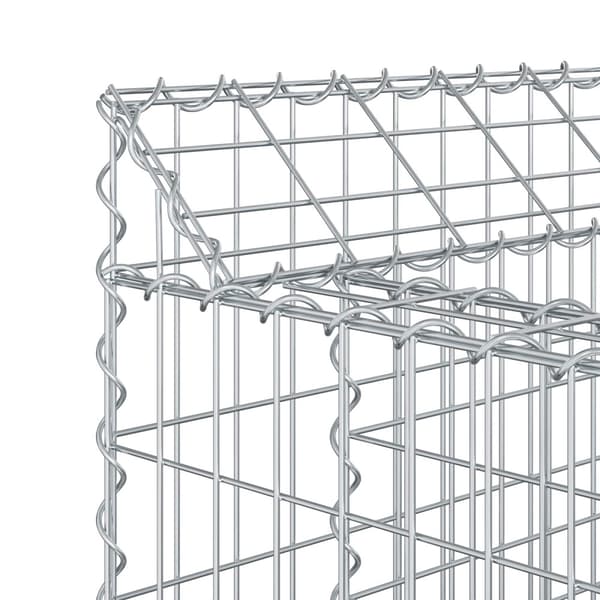 Gabion upphöjd säng 2 pcs Silver