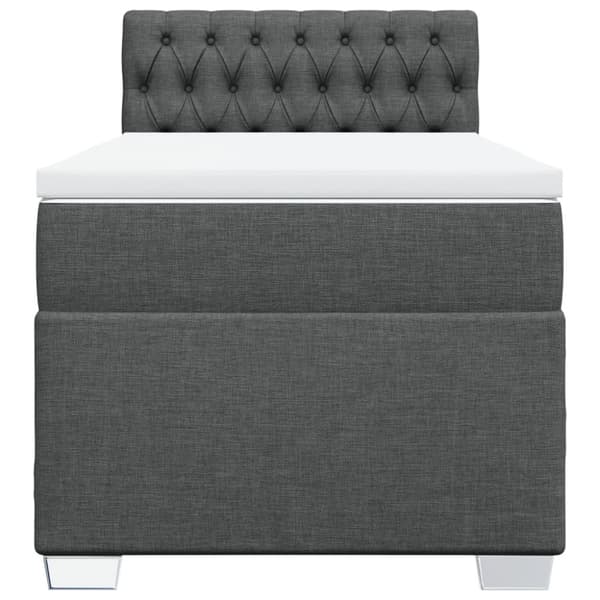 Ramsäng med madrass mörkgrå 100x200 cm tyg