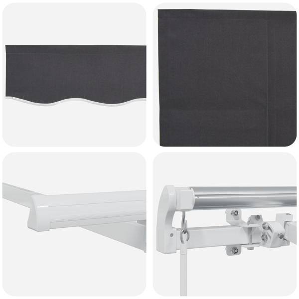 Utfällbar markis Antracit 250 x 200 cm tyg