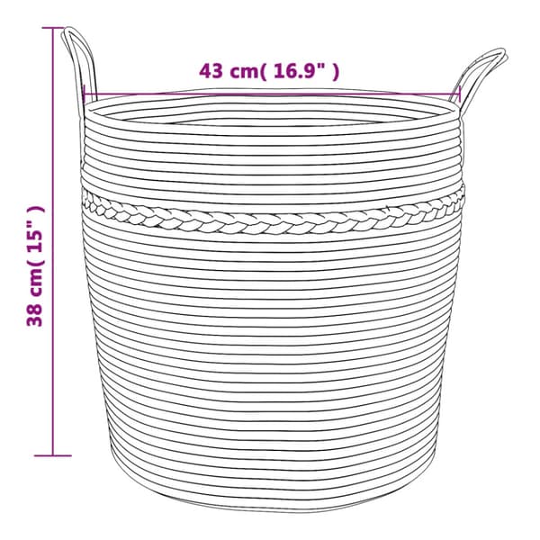Förvaringskorg brun och vit Ø43x38 cm bomull