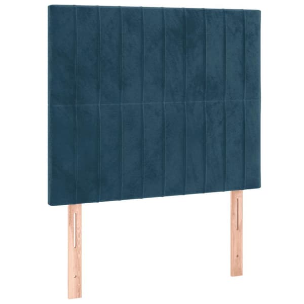 Ramsäng med madrass mörkblå 100x200 cm sammet