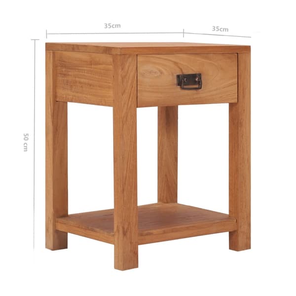 Sängbord 35x35x50 cm massiv teak