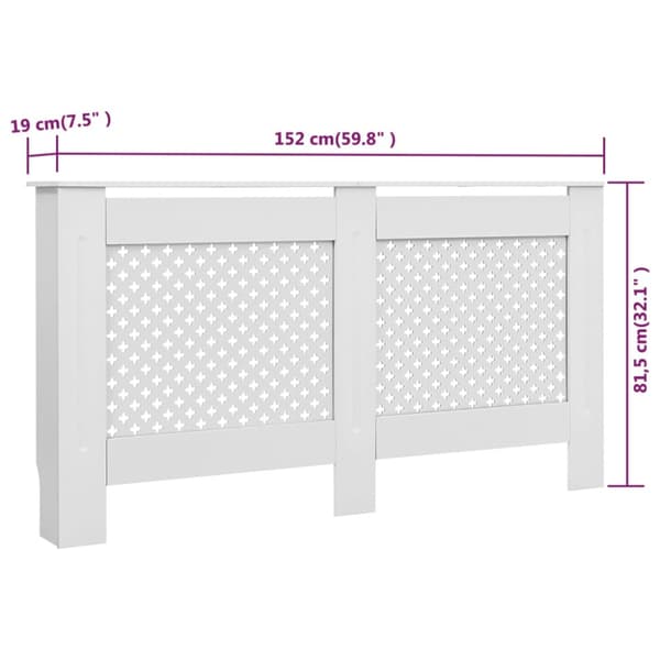 Elementskydd 2 st vit 152x19x81,5 cm MDF