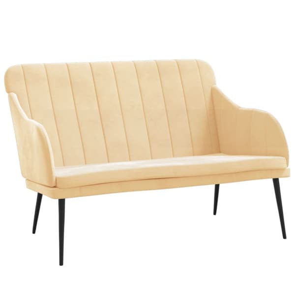 Bänk gräddvit 110x76x80 cm sammet