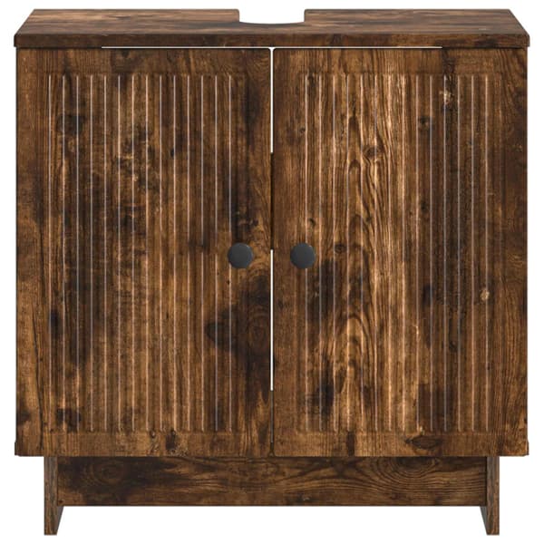 Badrumsskåp med handfat EDE Rökt ek 59,5 x 31,5 x 59 cm