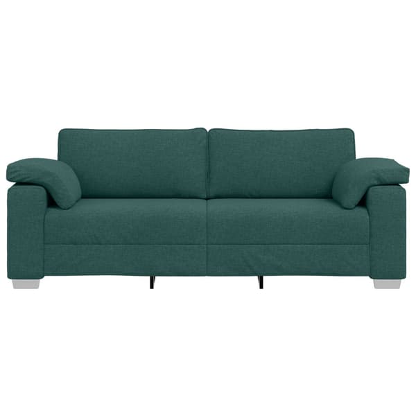 3-Sits soffa Mörkgrön 220 cm tyg