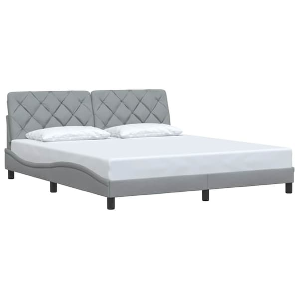 Bed Frame without Mattress Light Grey 180x200 cm Fabric