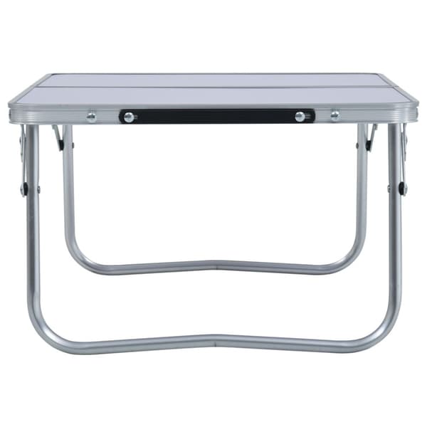 Hopfällbart campingbord vit aluminium 60x40 cm