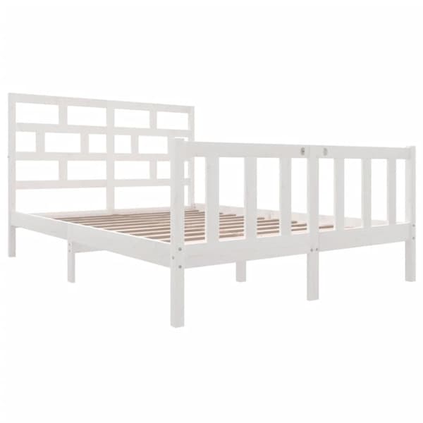 Sängram vit massiv furu 140x200 cm