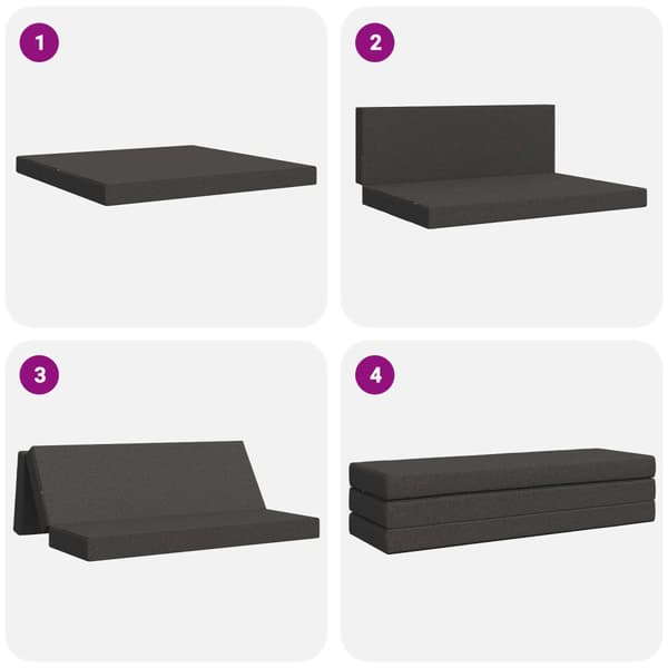 Fällbar Soffbed 180 x 67 x 45 cm Mörkgrå