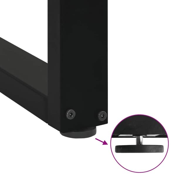 Soffbordsben U-formade 2 st svarta 70x(30-31) cm stål