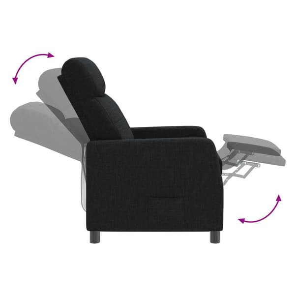 Massagefåtölj Svart Tyg