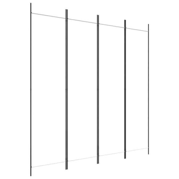 Rumsavdelare 4 paneler vit 200x200 cm tyg