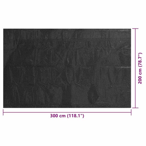 Poolskydd svart 300x200 cm PE