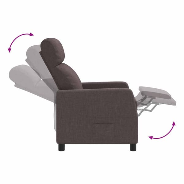 Recliner Mörkbrun Tyg