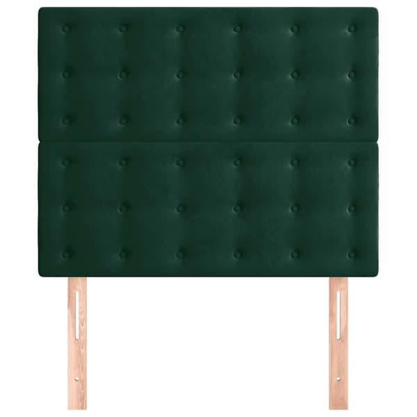 Sänggavel mörkgrön 90x5x118/128 cm sammet