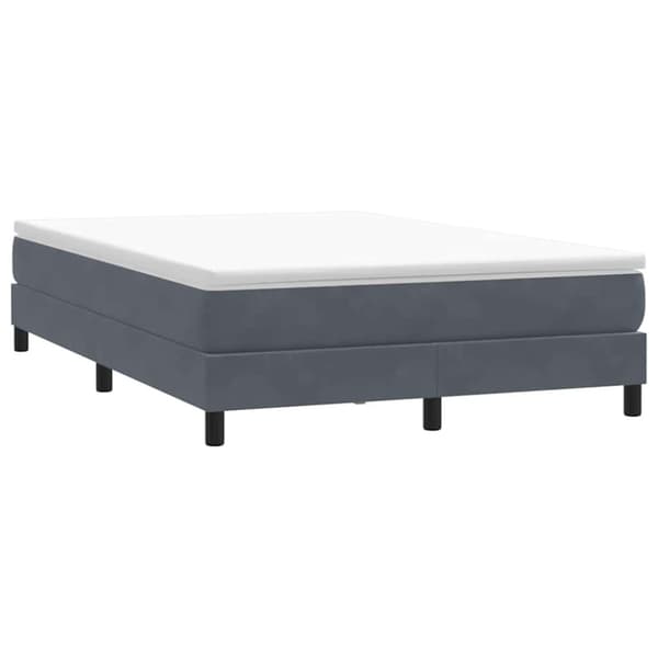 Ramsäng med madrass mörkgrå 160x210 cm sammet