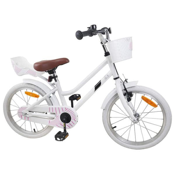 Barncykel 18 Tum för 5-7 år gamla Vit