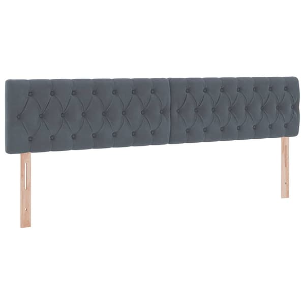 Förvaringssäng med madrass Mörkgrå 200 x 200 cm Sammet