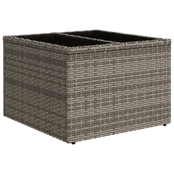 Trädgårdsoffset med kudde med lagring 9 pcs Grå Poly rattan
